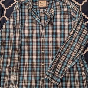 Men's XXXL blue plaid American Eagle button down